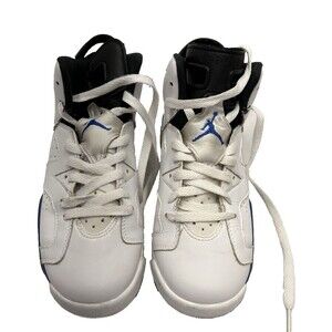 Nike Air Jordan 6 Retro Sport Blue White 2014 #384665-107 Size 6Y Women's 7.5-8